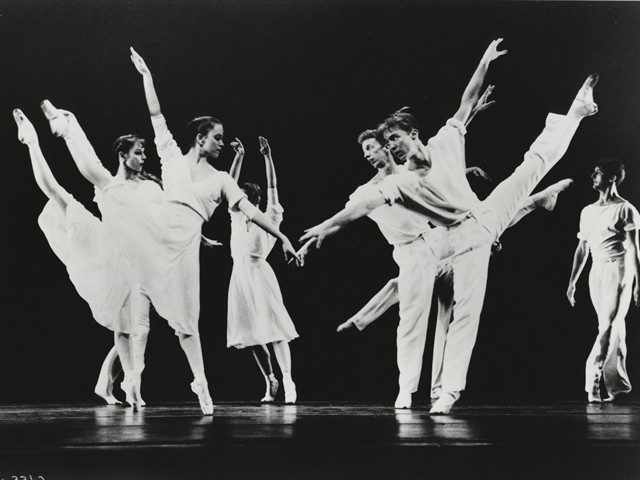 Photo:  Herbert Migdoll<br/>The Joffrey Ballet <br/>'Force Field' 1986<br/>Choreography: Laura Dean<br/>Music: Steve Reich/ 'Six Pianos'